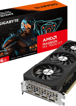 GIGABYTE Radeon RX 7600 XT Gaming OC 16G Graphics Card, 3X WINDFORCE Fans 16GB 128-bit GDDR6, GV-R76XTGAMING OC-16GD Video Card