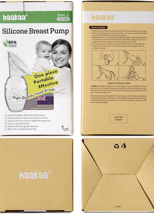 haakaa Manual Breast Pump for Breastfeeding 4oz/100ml | Premium Silicone Made, Portable & Flexible, One-piece Design, Lightweight, On-the-Go, BPA Free, PVC-free, phthalate-free