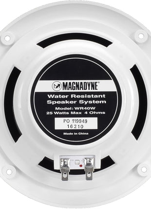 5-inch Water Resistant Outdoor Speakers, Dual Cone, 25W Peak Power, Marine and RV Compatible (White)