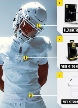 Nxtrnd Two Football Mouth Guard, Football Mouthpiece with Strap, Fits Adult & Youth (White)