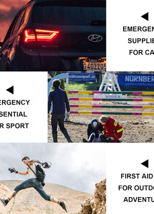 Travel-First Aid-Kit Car-Home 300PCS Survival-Kit Outdoor-Adventure - Small Portable Red Emergency Essential Sets Office Hiking Camping Business Public Must Have First Aid Gear Equipment 1st Aid