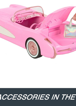 Hot Wheels RC Corvette from Barbie the Movie, Full-Function Remote-Control Toy Car Holds 2 Barbie Dolls