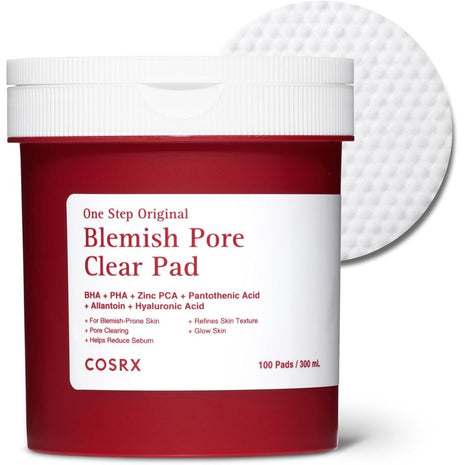 COSRX One Step Emergency Rough Skin Care Original Toner Pads (Red) 100 Sheets