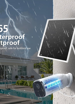 6W Solar Panel for Outdoor Security Camera with Micro USB & USB - C Port, Solar Panel Charger for Battery Camera, Fits Wyze/Reolink DC 5V Output, IP65/360° Adjustable, 9.8ft Cable, Fast Charging