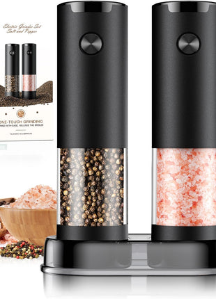 Electric Salt and Pepper Grinder Set Automatic Battery Pepper Mill Shakers Adjustable Coarseness Upgraded Larger Capacity with Led Home and Kitchen Appliances Birthday Gifts for Women Men