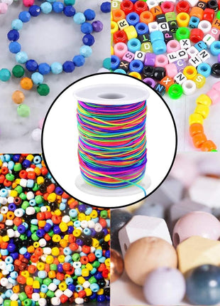 1mm Stretchy Bracelet String, Sturdy Rainbow Elastic String Elastic Cord for Jewelry Making, Necklaces, Beading and Crafts