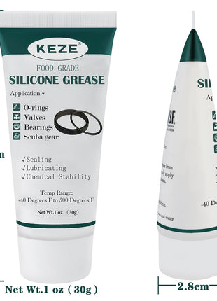 KEZE Waterproof Food Grade Silicone Lubricant Plumbers Grease for Valve Sealant Faucet Pool Lube O Rings Filter 1 oz 1-Pack