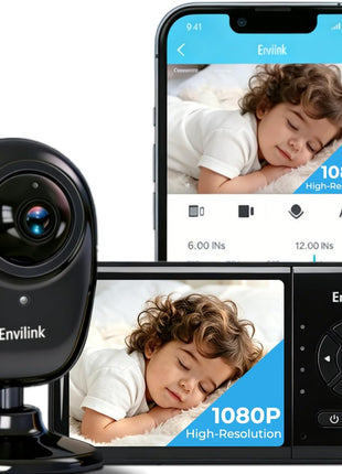 1080P High Definition Baby Monitor, Baby Monitor with Camera and Audio, Long Lasting Battery Monitor wtih Night Vision, 2-Way Talk, VOX, 5 Lullabies, 1200ft Long Range for Indoor Home Use