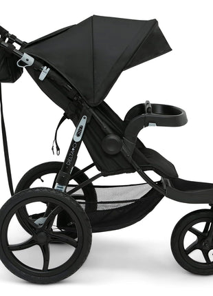 Delta Children Apollo Jogging Stroller - Shock Absorbing Frame with Large Canopy & Recline - Car Seat Compatible, Black