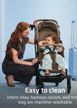 Maxi-Cosi Oxford Cabin Lightweight Travel Stroller for Airplane Flights, Portable Stroller for Family Travel, Truffle