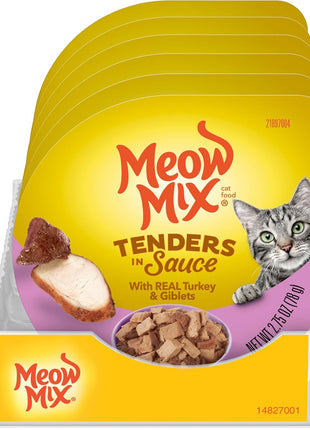 Meow Mix Tender Favorites Poultry & Beef Variety Pack, Wet Cat Food, 2.75 oz Cup (24 Pack)