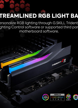 G.SKILL Trident Z5 RGB Series DDR5 RAM (Intel XMP 3.0) 96GB (2x48GB) 5600MT/s CL40-40-40-89 1.25V Desktop Computer Memory U-DIMM - Matte Black (F5-5600J4040D48GX2-TZ5RK)