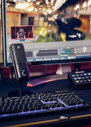 Elgato Wave:3 USB Condenser Microphone for Streaming | Cardioid capsule, 24-bit/96kHz audio, Anti-distortion Clipguard, Free mixer software, Plug and play, For Mac and PC