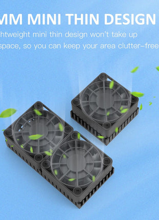PANO-MOUNTS 40mmx2 Mini USB Radiator Fan Silent and Efficient 4010 Fan with Included 10mm Aluminum Heat Sink and Thermal Pad for Graphics Cards Router HDD 3D Printer