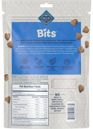 Blue Buffalo Bits Soft Dog Treats for Training, Made With Natural Ingredients & Enhanced with DHA, Chicken Recipe, 19-oz Bag