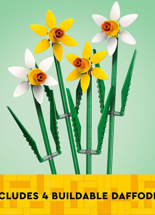 LEGO Daffodils - Building Toy for Kids, Girls and Boys, Ages 8+ - Birthday Gift for Kids - Artificial Daffodil for Bedroom Decor and Display - 40747