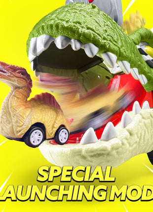 JOYIN 13 in 1 Dinosaur Toys for Kids 3-5, Transport Dinosaur Carrier Truck with 12 Pull Back Cars, Toddler Toys 3-4, Birthday Gifts for 3 4 5+ Year Old Boys