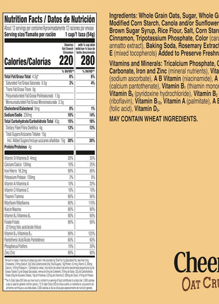 Cheerios Oat Crunch Cinnamon Breakfast Cereal, Made with Whole Grain, Family Size, 24 oz
