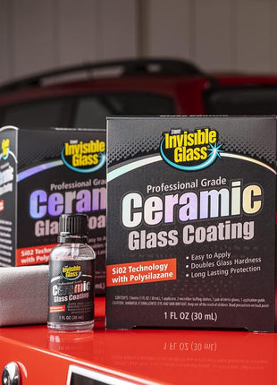 Invisible Glass 95151 Ceramic Glass Coating Kit – Long-Lasting, Rain Repellent & Hydrophobic Protection for Automotive Glass Windshields – Scratch & Weather Resistant – Quick, Easy Application – 30 mL