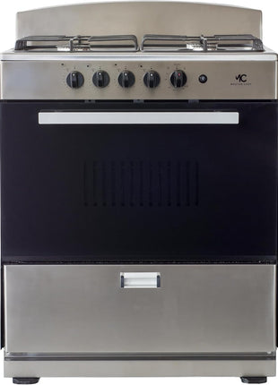 MC - 30" White B Gas Space Saver Range with 4.0 CFT Oven Capacity - Italian SABAF Sealed Burners, 2 Ultra-Fast, 2 Fast – Easy to Clean, Iron Grates, Cool Knobs - L 21" W 30" H 41"