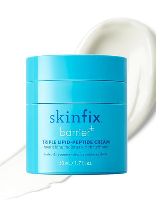Skinfix Triple Lipid-Peptide Cream - 1.7 oz - Rich Face Moisturizer with Hyaluronic Acid - Hydrates & Restores Dry, Sensitive Skin - Non-Comedogenic, Fragrance Free, Vegan, Cruelty Free