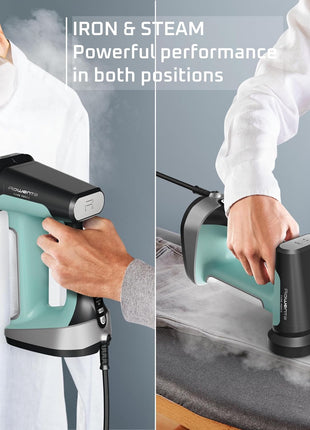 Rowenta Handheld Steamer for Clothes, Pure Force 2in1 Steamer & Iron, 1875W, Vertical/Horizonal Steaming & Ironing, Lightweight, Auto off, xL power, 1875 Watts, DR8822