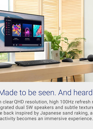 Dell S2725DS Monitor - 27 Inch, QHD (2560x1440) Display, 100Hz refresh rate, 1500:1 contrast ratio, TÜV Rheinland Eye comfort 4 Star,Integrated 2x5W speaker, Height/Tilt/Swivel/Pivot- Ash White color