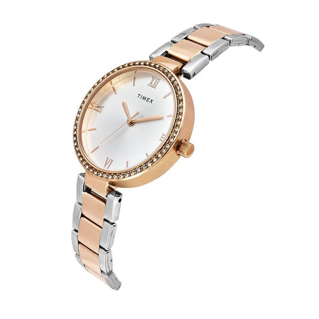 TIMEX Silver Round Dial Analog Women's Watch - TWEL18714