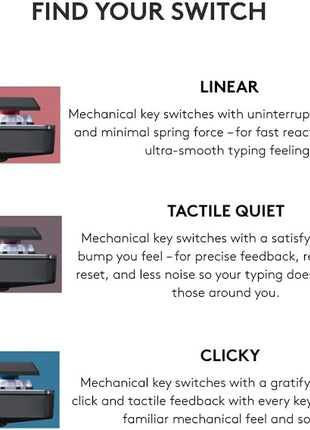 Logitech MX Mechanical Wireless Illuminated Performance Keyboard Linear | USB-C, macOS, Windows, Linux, iOS, Android, metal construction