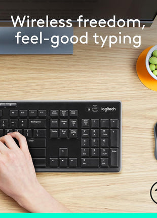 Logitech MK270 Full Size Wireless Keyboard and Mouse Combo - Black