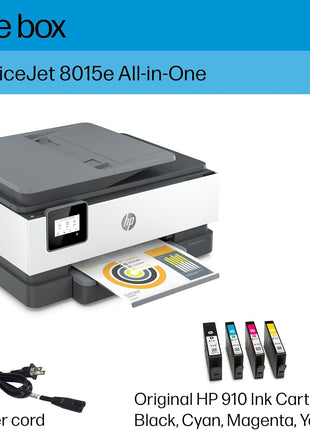 HP OfficeJet 8015e Wireless Color All-in-One Printer, 6 Month Instant Ink Trial Included