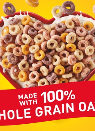 Fruity Cheerios, Heart Healthy Gluten Free Breakfast Cereal, Made with Whole Grain Oats, Family Size, 18.4 oz