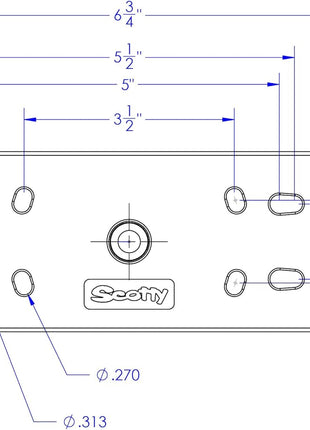 Scotty 0163 Ball-Mount Fish Finder and Universal Mounting Plate , Black , Large | 1.5 in ball for greater clamping force, top plate accepts 7-9 in fish finders, stands 6.5 in tall, black