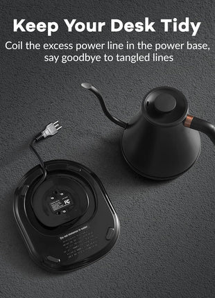 Mecity Electric Kettle Gooseneck Pour Over Kettle ±1°F Temperature Control Quick Heating Water Boiler for Coffee & Tea & Formula Auto Shut Off Tea Kettle 1200 Watt, 0.8L, Matt Black, Barista Edition