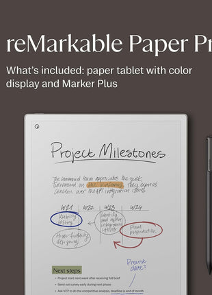 reMarkable Paper Pro with Marker Plus | 11.8" paper tablet with color display and reading light, e ink digital notebook for better thinking, writing, and reading