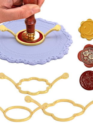 Wax Seal Stamp Kit - 3 Metal Molds & Silicone Mat | DIY Envelope Seals for Wedding Invitations, Gift Wrapping & Cards | Ideal for Crafting Enthusiasts