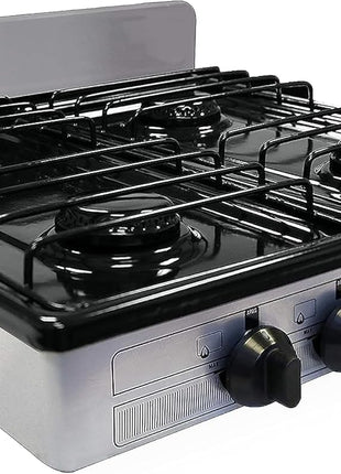 Koblenz PSK-400S 4 Portable Porcelain Cover and Four 16, Silver, Stainless | 000 BTU Burners, Stainless Steel Stove for Propane Gas, Silver, For Home and Kitchen, Sleek Modern Design, Quality Build