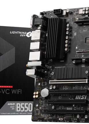 MSI PRO B550M-VC WiFi ProSeries Motherboard (AMD Ryzen 5000 Series, AM4, DDR4, PCIe 4.0, SATA 6Gb/s, M.2, USB 3.2 Gen 2, HDMI/DP, Wi-Fi 6E, Bluetooth 5.2, mATX)