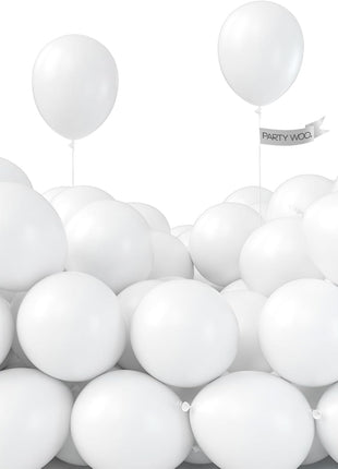 PartyWoo Balloons, 50 pcs 5 Inch Matte White Balloons, for Balloon Garland or Balloon Arch as Party Decorations, Wedding Decorations, Neutral Baby Shower Decorations, White Y13