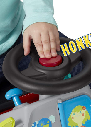 Radio Flyer Busy Buggy, Toddler Ride On Toys, for Toddlers 1-3 | 3-in-1 Push Walker Ride On Car with 17 Sensory Activities, Anti-Tip Feature, Horn and Gears, 42 lb Capacity