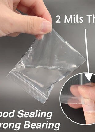 Aubeco 400pcs Plastic Bags, 3 x 4 inch 2 mil Jewelry Bags, Clear Small Zip Bag, Resealable Zip Bag for Small Business, Storage, Candy