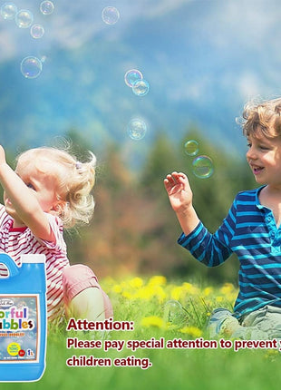 Lulu Home 33.8 OZ/1 L Concentrated Bubble Solution, Refill for Bubble Machines, Giant Wands, and Blowers - Up to 2.5 Gallons for Kids' Birthday Parties