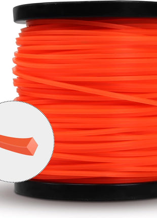 String Trimmer Line, Square Orange Heavy Duty Weed Eater String, Premium Nylon Universal 0.095 inch x 1.7LB, 330Foot