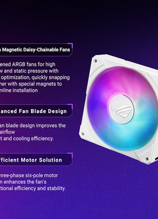 ASUS ROG RYUJIN III 360 ARGB EXTREME White Edition all-in-one AIO CPU liquid cooler, AMD Ryzen 9000 & Intel® CoreTM Ultra Ready, Asetek Gen8 V2 pump;high airflow static pressure magnetic fans; 3.5 inch LCD