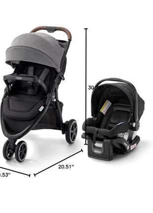 Graco® Outpace LX All-Terrain Travel System - Includes SnugRide Lite Infant Car Seat, Briggs, High-Performance Stroller/Car Seat Combo, Practical & Durable