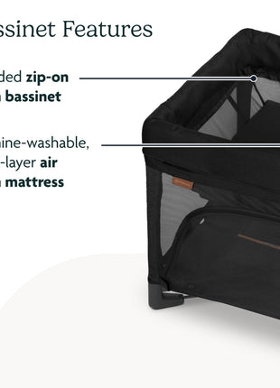 UPPAbaby Remi Playard | Deluxe 3-in-1 Portable Playard, Bedside Bassinet + Travel Crib| Mesh Bassinet, Mattress, Organic Cotton Mattress Cover + Storage Bag Included | Jake (Charcoal)
