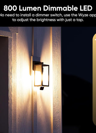 WYZE Bulb Cam - 2K HD Smart Light Bulb Security Camera with Color Night Vision, 800-Lumen Dimmable LED, 160° Wide View, Motion Detection & Siren, E26 Socket, Alexa/Google/IFTTT