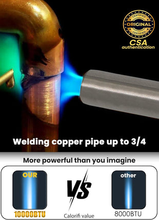 RTTOOA Propane Torch Head, GJ-8000pro High Intensity Torch Head, Trigger Start Gas Torch Kit for Propane, Pencil Flame Welding Torch Fuel by Mapp/Map/Propane, Soldering, Cooking(CSA Certified)