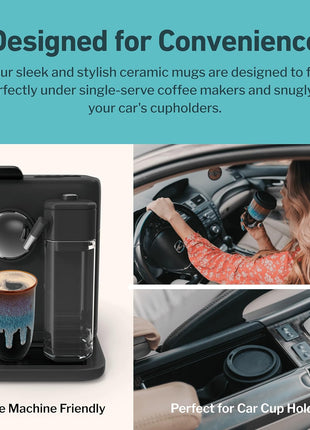 NOVA CERAMICS Coffee Tumbler – Travel Mug - On the Go Coffee Mug – Microwave & Dishwasher Safe Green Coffee Tumbler - Gifts For Women Men Him Her – 16oz – Monsoon