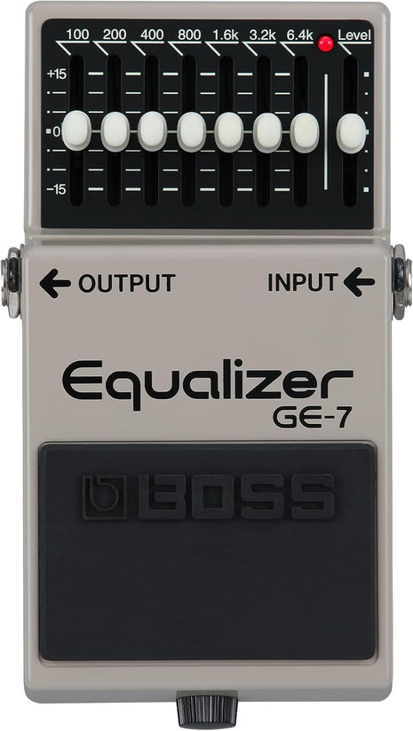BOSS GE 7 Equalizer | Compact Graphic Equalizer Pedal | Tailored for Guitarists | 7 Bands of EQ Sliders | Guitar Optimized Frequencies |  ?15dB Boost/Cut Per Band | Level Slider for Volume Adjustments